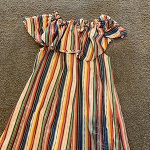 This is a boutique, off the shoulder dress. Size medium